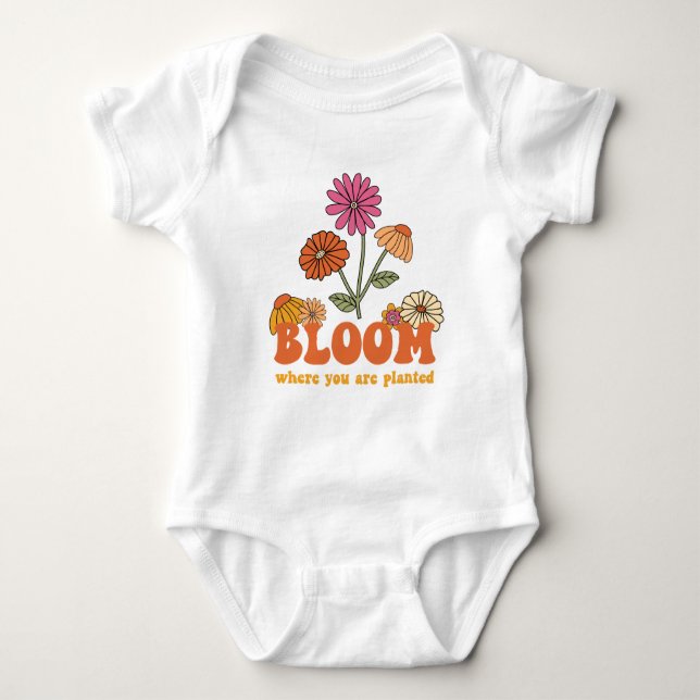 Body Para Bebê Bloom onde você está plantado (Frente)