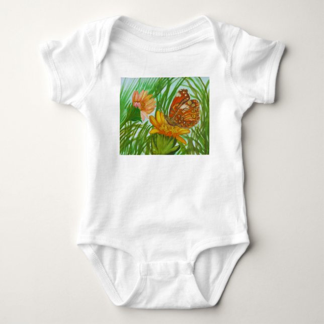 Body Para Bebê Blooming flower garden (Frente)