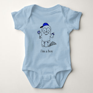 Body Para Bebê Blue Baby Beaver para um menino