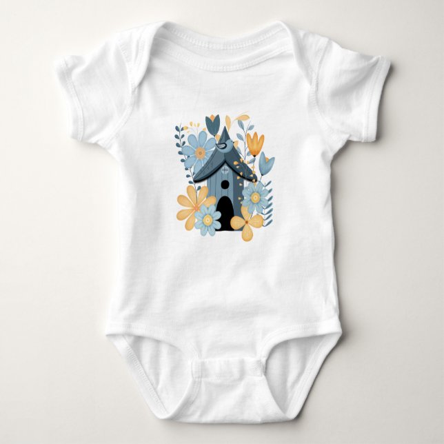 Body Para Bebê Blue Bird House (Frente)