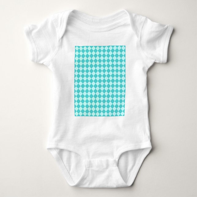Body Para Bebê Blue Combination Diamond Patterno de Shirley Taylo (Frente)