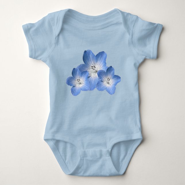Body Para Bebê Blue Floral Baby Girl Bodysuit (Frente)