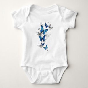 Body Para Bebê Blue Flying Butterflies Morpho