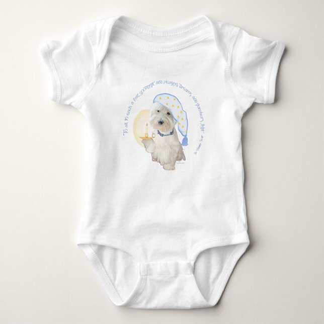 Body Para Bebê Blue Goodnight Westie com Vela (Frente)