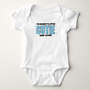Body Para Bebê Blue Mamãe Pequena Fofo Personalizado