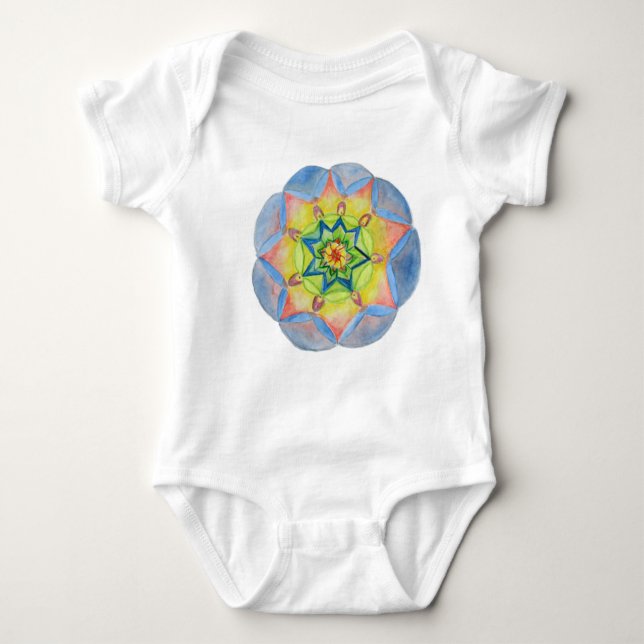 Body Para Bebê Blue Mandala (Frente)