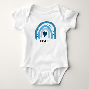 Body Para Bebê Blue Rainbow Cute Heart Boy