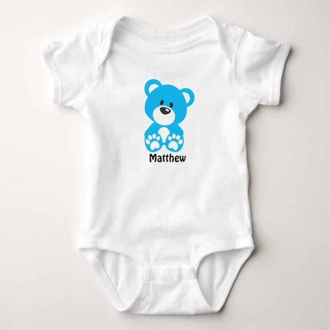 Body Para Bebê Blue Teddy Bear Baby Jersey (Frente)