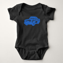 Body Para Bebê Blue Vintage Car Illustration