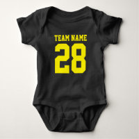 Blue Yellow Baby Football Jersey Romper