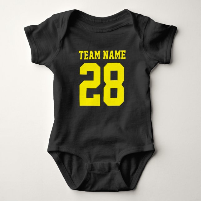 Body Para Bebê Blue Yellow Baby Football Jersey Romper (Frente)