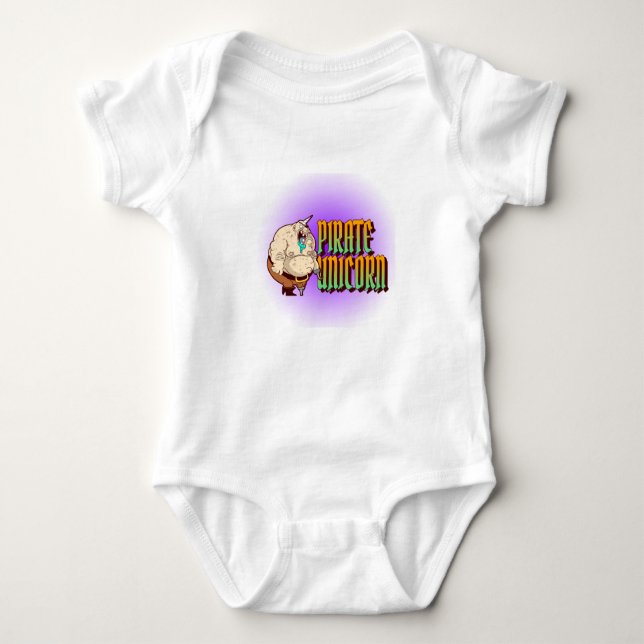 Body Para Bebê BlueTongue CartoonPirate Tshirt Unicorn|AbsurdHumo (Frente)