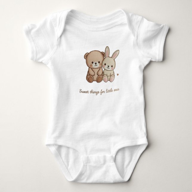 Body Para Bebê Blusão de Animais Bebês Fofos (Frente)