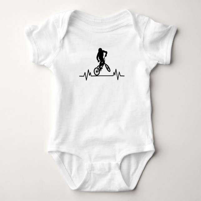 Body Para Bebê BMX Heartbeat Design Funny Rider Bicicleta Bicicle (Frente)