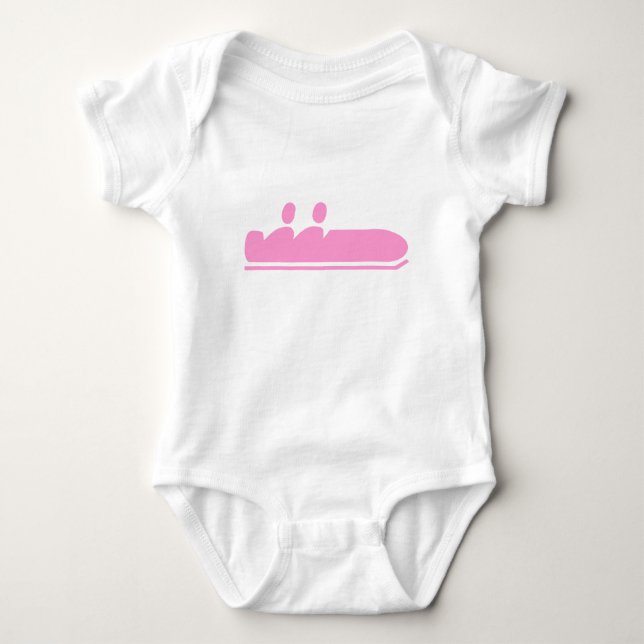 Body Para Bebê Bobsled - Rosa (Frente)