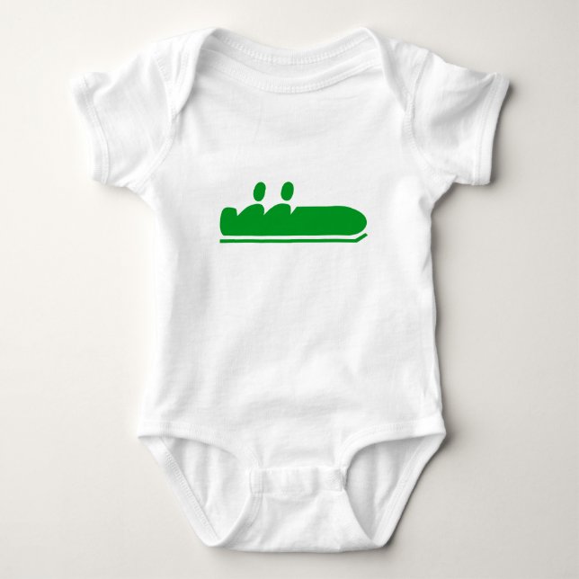 Body Para Bebê Bobsled - Verde Grass (Frente)