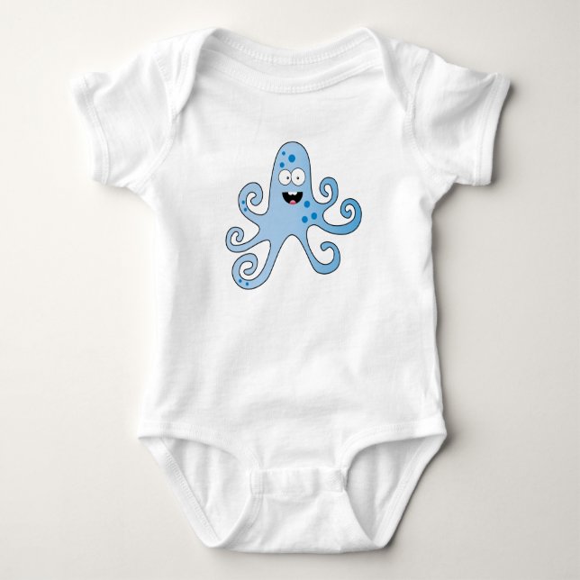 Body Para Bebê Boctopus de bebê animado (Frente)