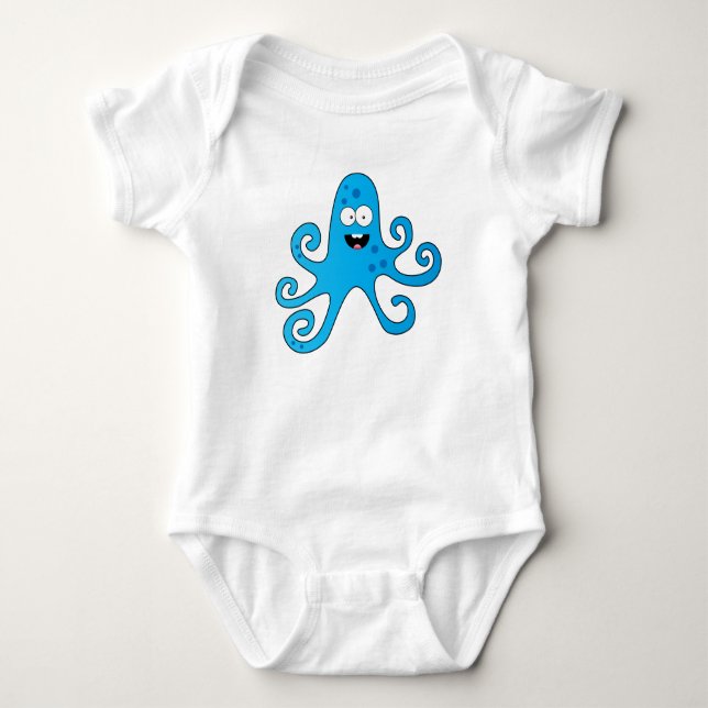 Body Para Bebê Boctopus de bebê animado (Frente)