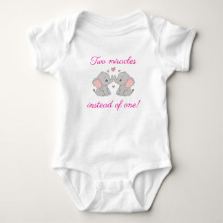 Body Para Bebê Bodies para Gêmeos, Mensagem Fofa, Elefantes