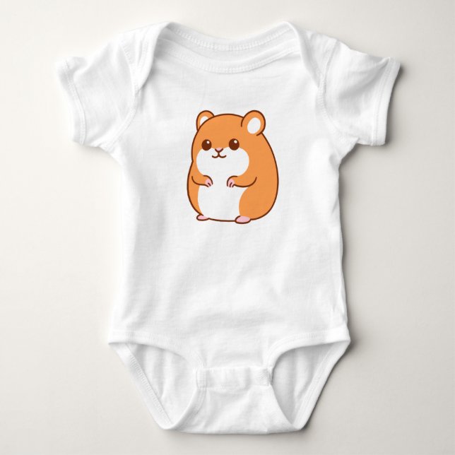 Body Para Bebê Body Bebê de Hamster Feliz (Frente)