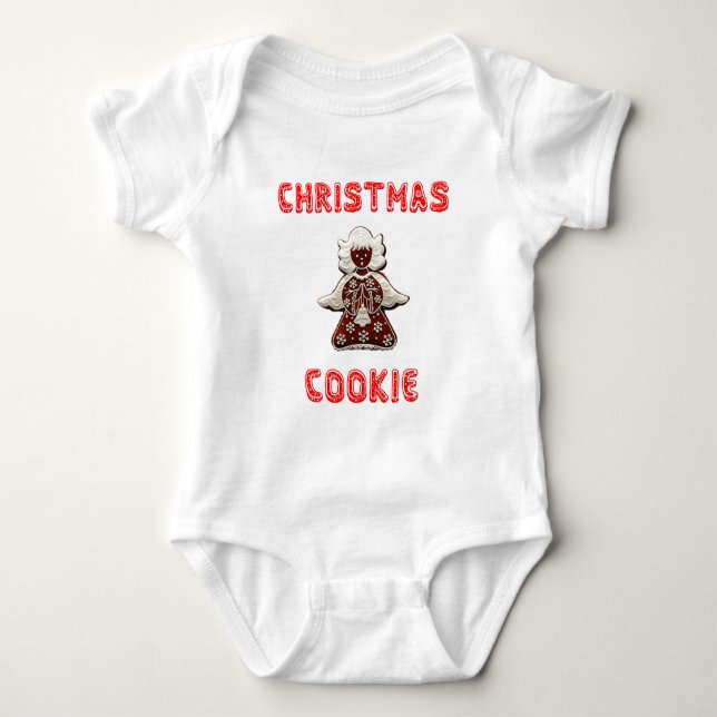 Body Para Bebê Body Bodysuit Bebê Funny Biscoito De Natal (Frente)