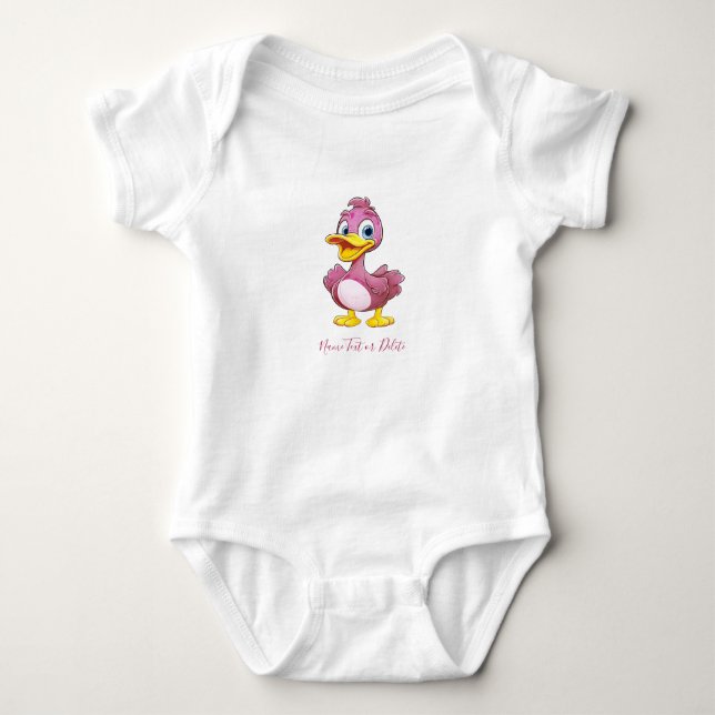 Body Para Bebê Body Bodysuit Bebê Pato Rosa (Frente)