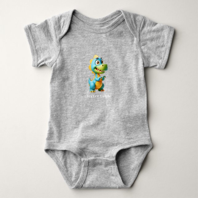 Body Para Bebê Body Bodysuit de Bebê Dinossauro Fofo (Frente)