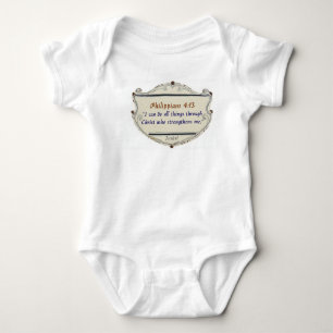 Body Para Bebê Body Bodysuit de Bebê Escudo Filipenses 4:13