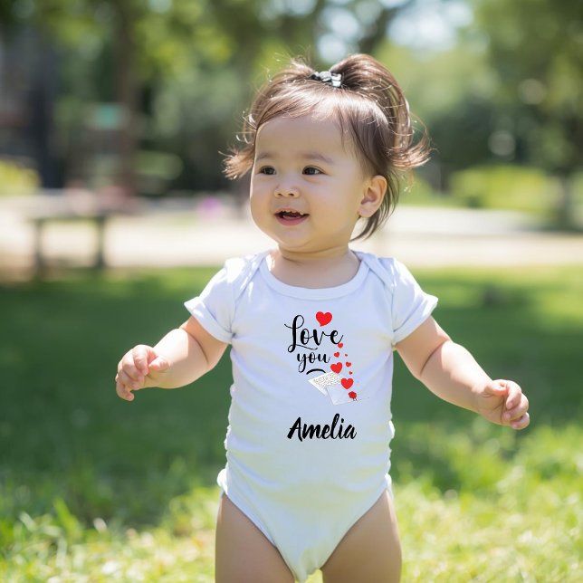 Body Para Bebê Body Bodysuit de Bebê Personalizado 'Eu Te Amo' (Criador carregado)