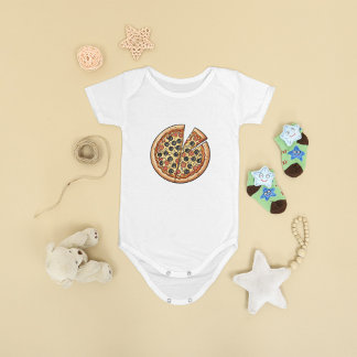 Body Para Bebê Body de Bebê Amante de Pizza Adorável