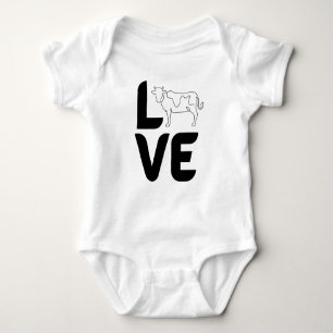 Body Para Bebê Body de Bebê Amor com Vaca – Fazenda Amante de Vac