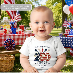 Body Para Bebê Body de Bebê Aniversário de 250 Anos da América