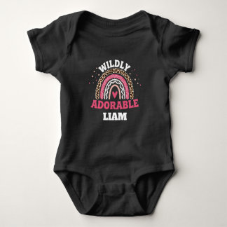Body Para Bebê Body de Bebê Arco-íris Leopardo Selvagem Adorável