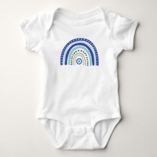 Body Para Bebê Body de Bebê Arco-íris Olho Turco Boho Azul