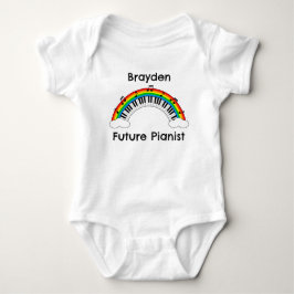 Body Para Bebê Body de Bebê Arco-íris Pianista Personalizado do F