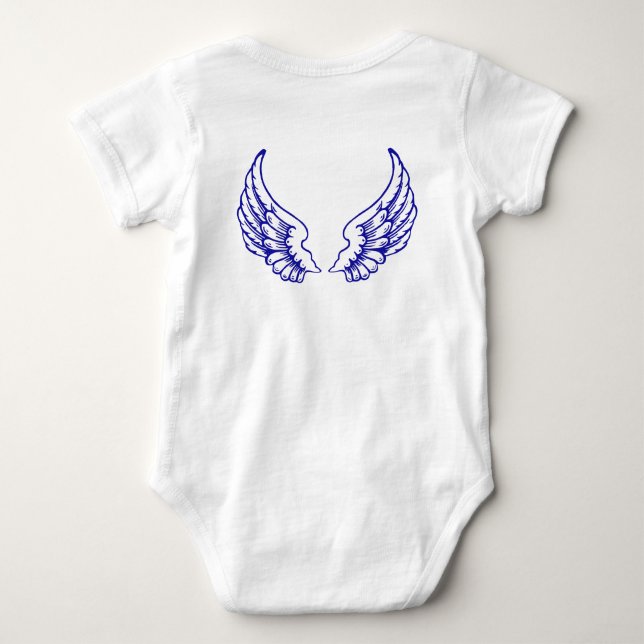 Body Para Bebê Body de Bebê Asas de Anjo Azul (Verso)