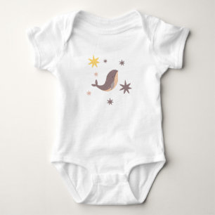 Body Para Bebê Body de Bebê Baleia Pequena com Estrelas