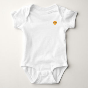 Body Para Bebê Body de Bebê Branco com Coração Fofo com Olhos