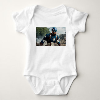 Body Para Bebê Body de Bebê Capitão América Fofo