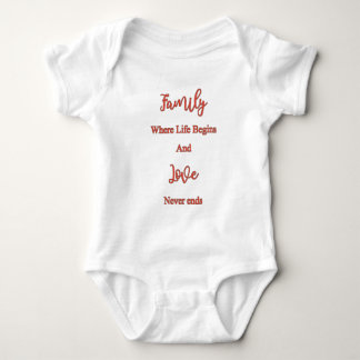 Body Para Bebê Body de Bebê Citação Família | Significativo Novo