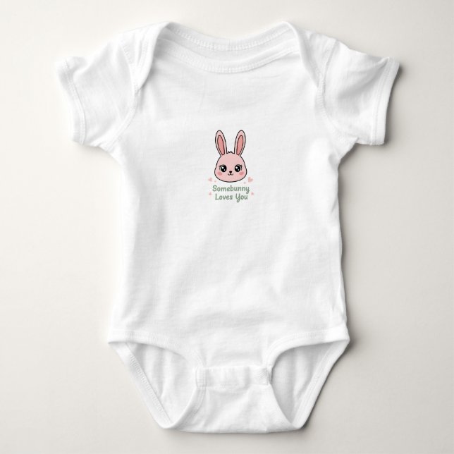 Body Para Bebê Body de Bebê Coelho de Páscoa Fofo (Frente)