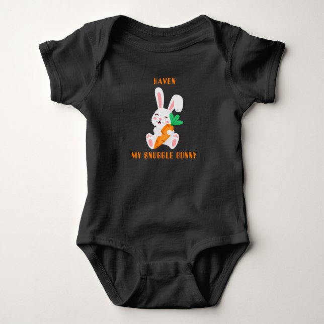 Body Para Bebê Body de Bebê Coelho de Páscoa Snuggle  (Frente)
