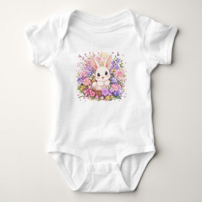 Body Para Bebê Body de Bebê Coelho Fofo (Frente)