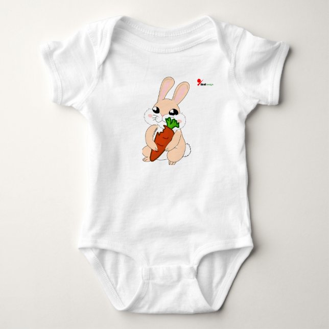 Body Para Bebê Body de Bebê Coelho Saltitante  (Frente)