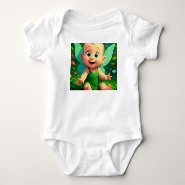 Body Para Bebê Body de bebê com asas de fada sonhadora fada peque (Frente)