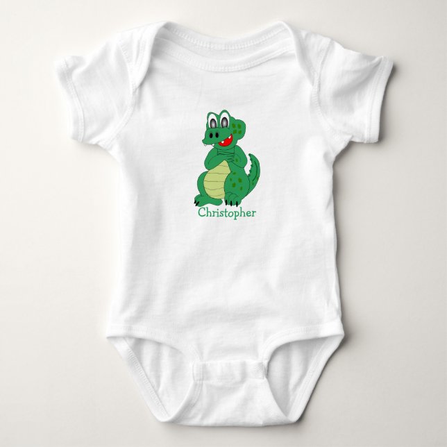 Body Para Bebê Body de Bebê com Desenho de Crocodilo (Frente)