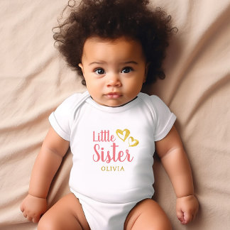 Body Para Bebê Body de Bebê com Monograma do Nome da Irmãzinha Co