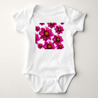 Body Para Bebê Body de Bebê com Padrão Floral Rosa Vibrante