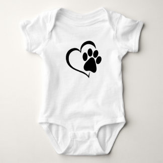Body Para Bebê Body de Bebê com Pegada de Pata e Coração – Amor p