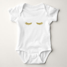 Body Para Bebê Body De Bebê Com Tutu E Cílios Dourados De Moda